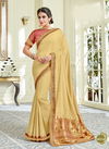 Cream Colour Latest Designer Fancy Wedding Wear Designer Cord Embroidery Work Heavy Saree Collection 10114
